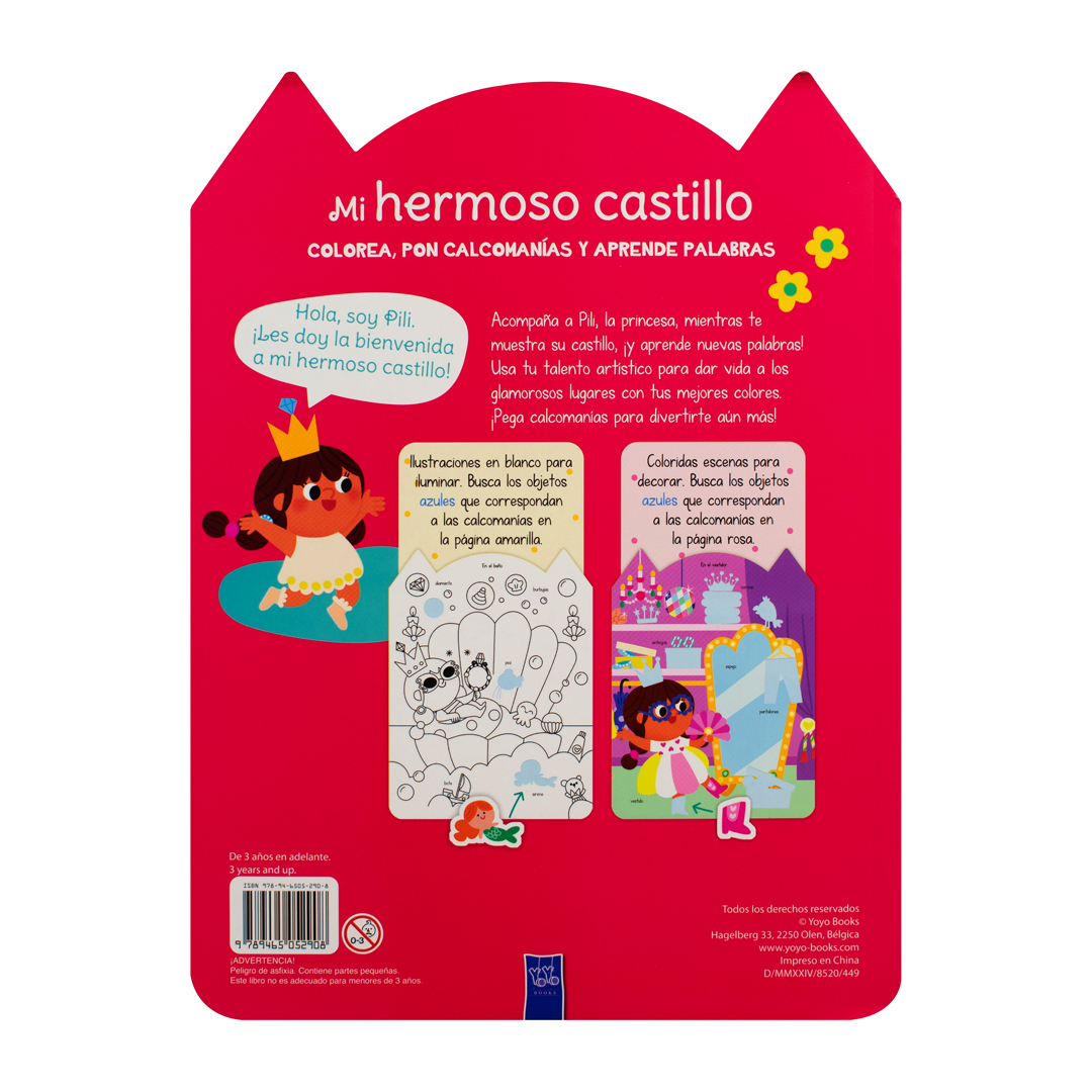 Colorea, pon calcomanias y aprende palabras Mi hermoso castillo - 9789465052908-3