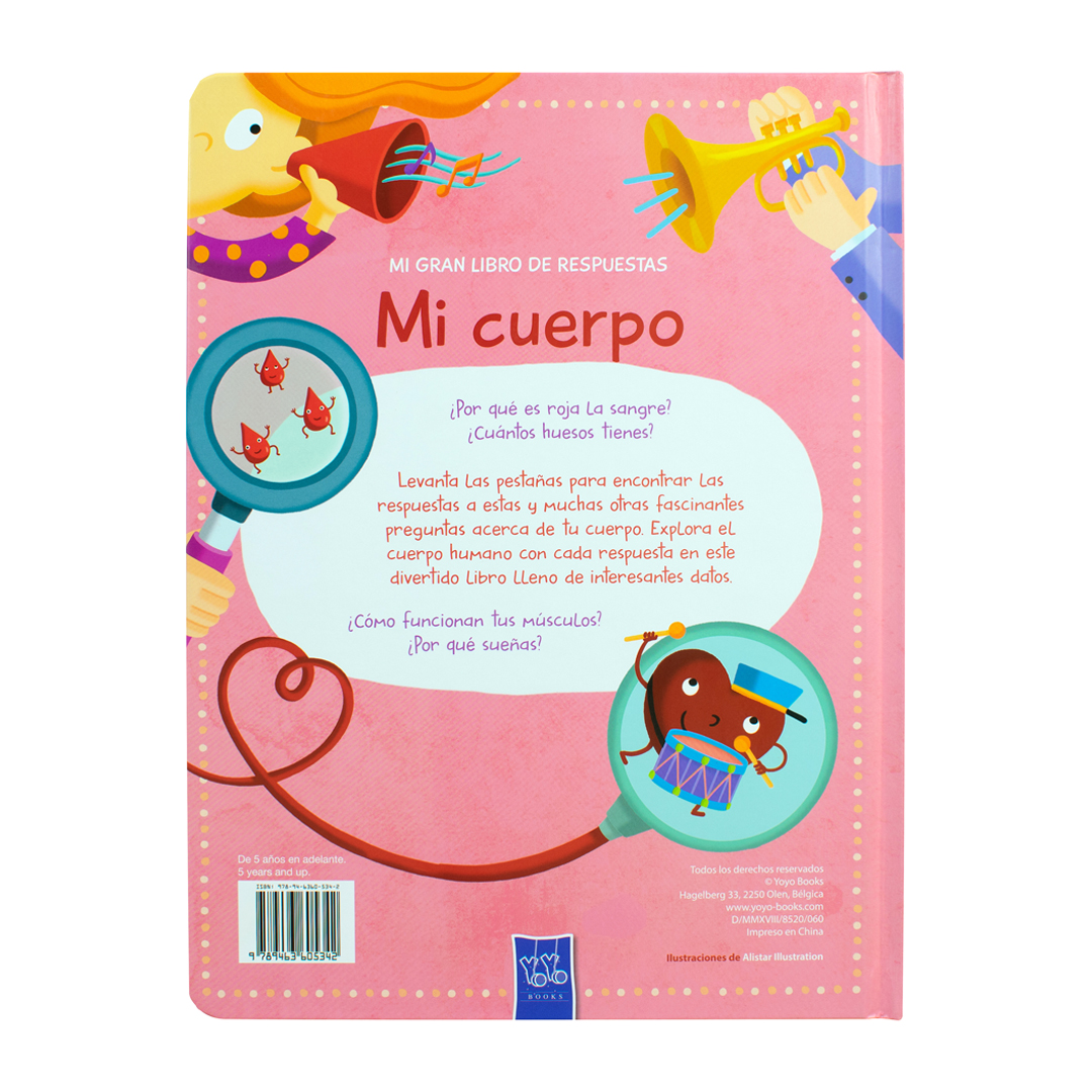 Libro infantil con ventanas Mi gran libro de respuestas Mi cuerpo - 9789463605342-3