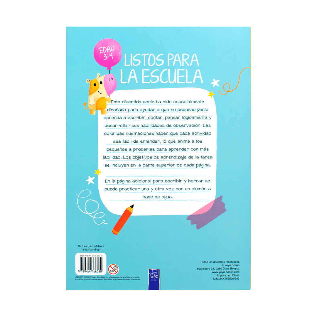 Libro infantil de actividades Listos para la escuela Edad 3-4 perro - 9789464766080-3