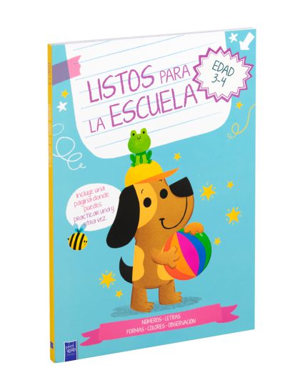 Libro infantil de actividades Listos para la escuela Edad 3-4 perro - 9789464766080
