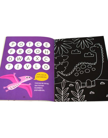 Libro infantil para rascar con actividades Dinosaurios - 7508304671702-1