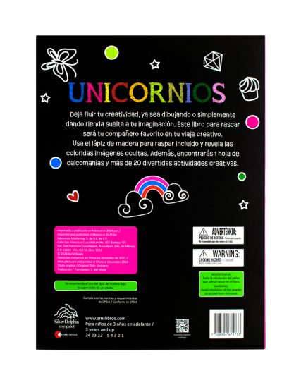Libro infantil para rascar con actividades Unicornios - 7508304671733-3