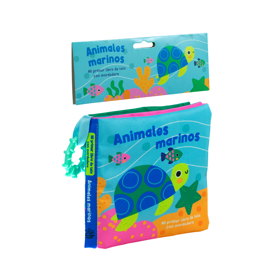 Libro para bebés Mi primer libro de tela con mordedera Animales marinos -9786075772936