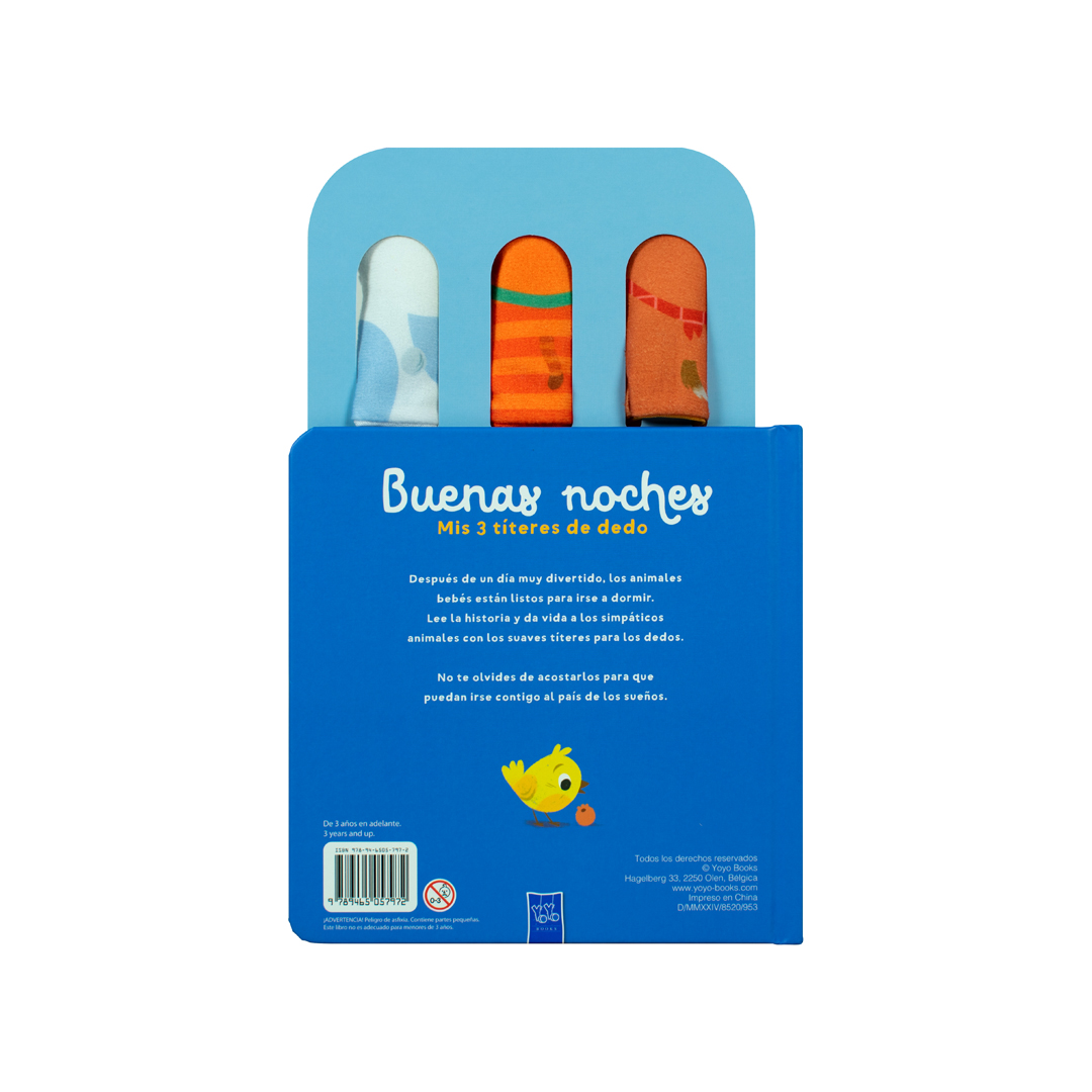 Cuento infantil Buenas noches mis 3 titeres de dedo Amigos bebés - 9789465057972-3