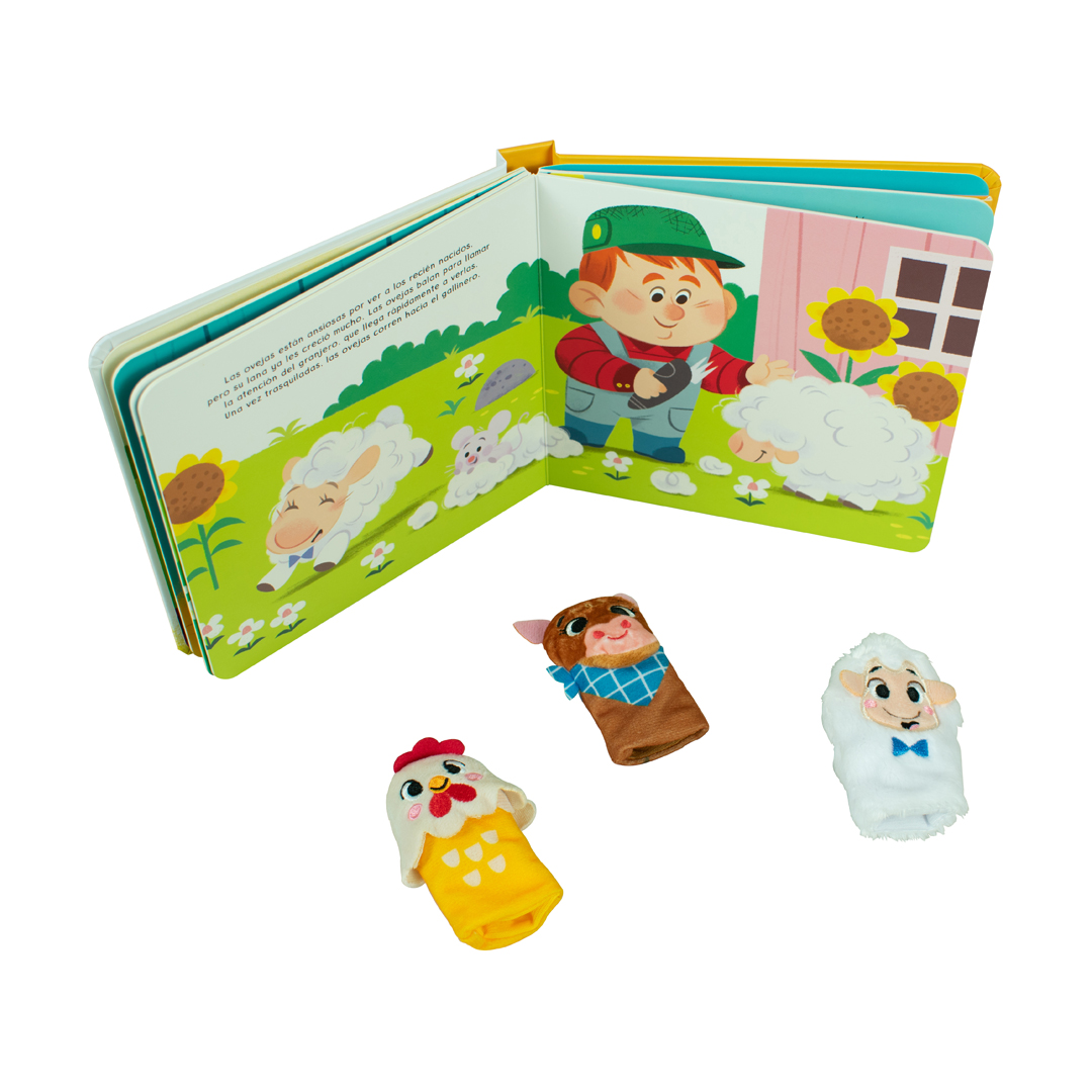Cuento infantil Buenas noches mis 3 titeres de dedo Amigos de la granja - 9789465057965-1