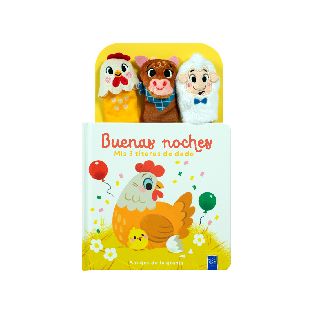 Cuento infantil Buenas noches mis 3 titeres de dedo Amigos de la granja - 9789465057965-2