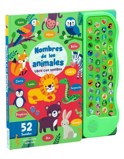 Libro infantil con botones 52 sonidos Nombres de los animales - 9786075772950