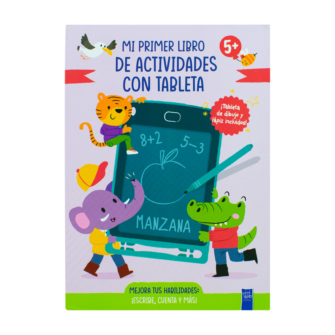 Libro infantil con tableta Mi primer libro de actividades con tableta 5+ ¡Escribe, cuenta y más! (Violeta) - 9789465056883-2