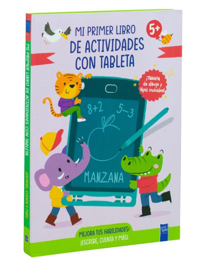 Libro infantil con tableta Mi primer libro de actividades con tableta 5+ ¡Escribe, cuenta y más! (Violeta) - 9789465056883