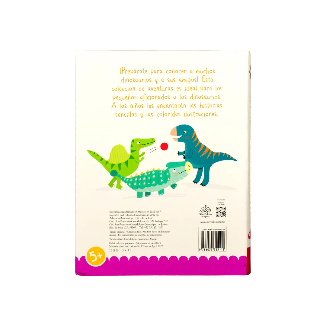 Cuento infantil con 384 páginas Mi primer libro de cuentos de Dinosaurios - 9786075325118-3