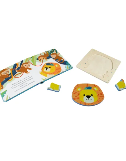 Libro Infantil Mi primer cuento con rompecabezas de madera El leoncito valiente - 9789465246611-1