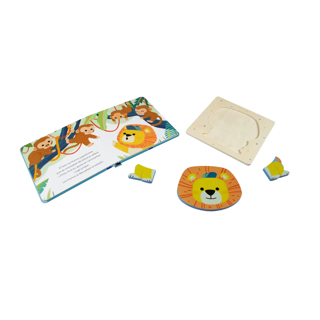 Libro Infantil Mi primer cuento con rompecabezas de madera El leoncito valiente - 9789465246611-1