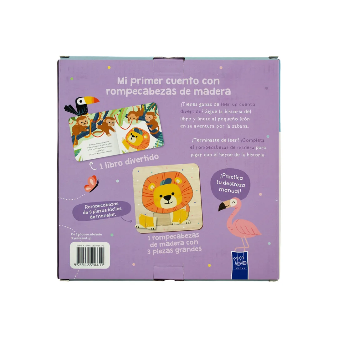 Libro Infantil Mi primer cuento con rompecabezas de madera El leoncito valiente - 9789465246611-3