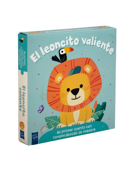 Libro Infantil Mi primer cuento con rompecabezas de madera El leoncito valiente - 9789465246611