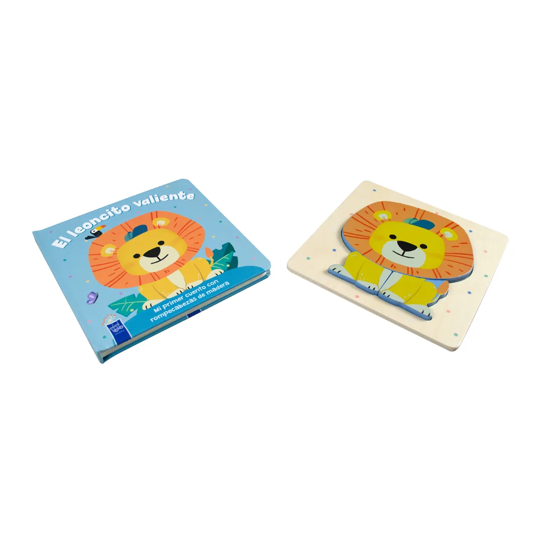 Libro Infantil Mi primer cuento con rompecabezas de madera El leoncito valiente - 9789465246611-5