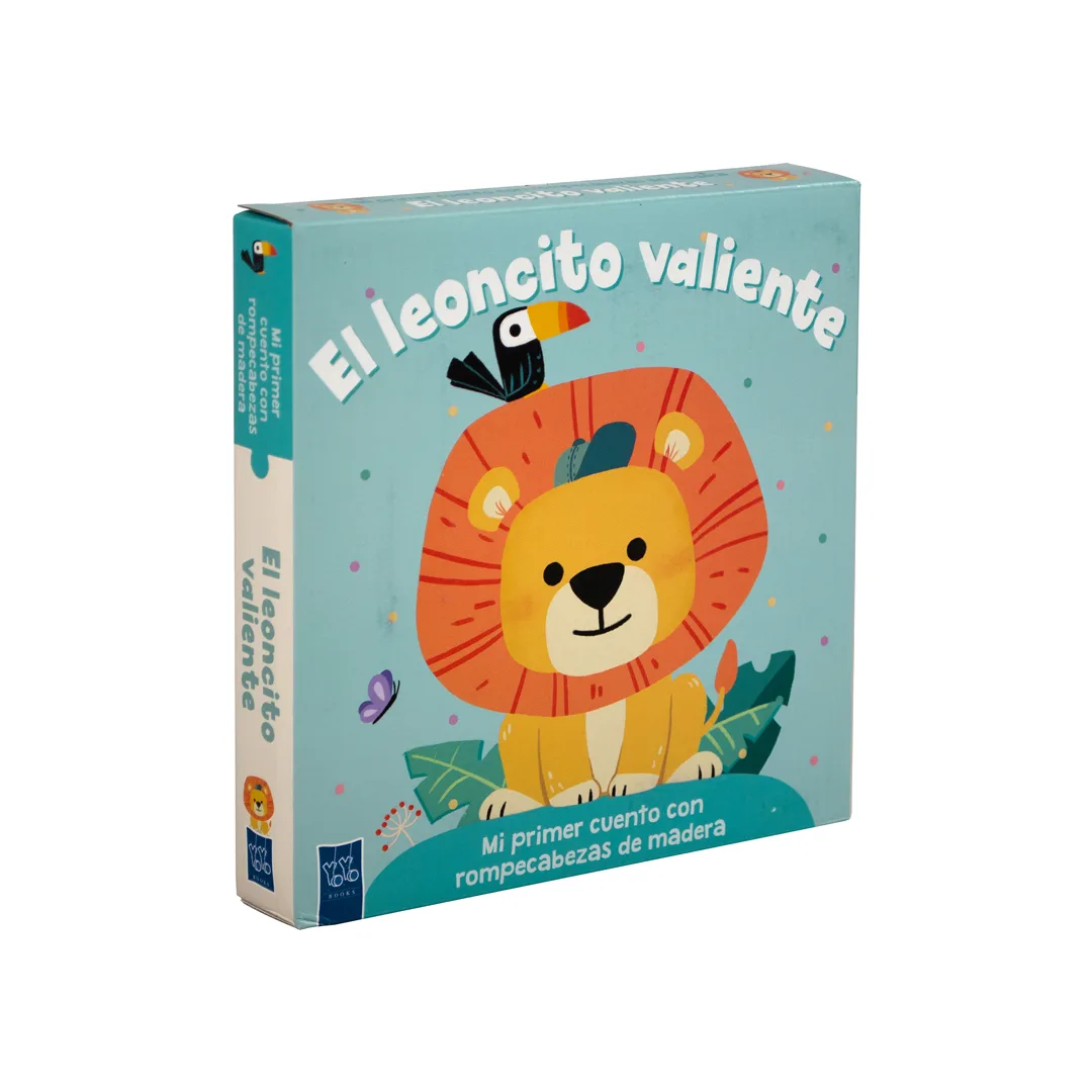 Libro Infantil Mi primer cuento con rompecabezas de madera El leoncito valiente - 9789465246611